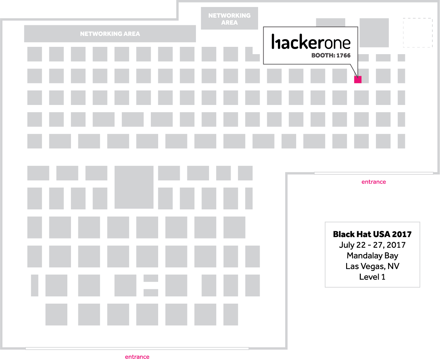 Blackhat conference image - hackerone booth 1766